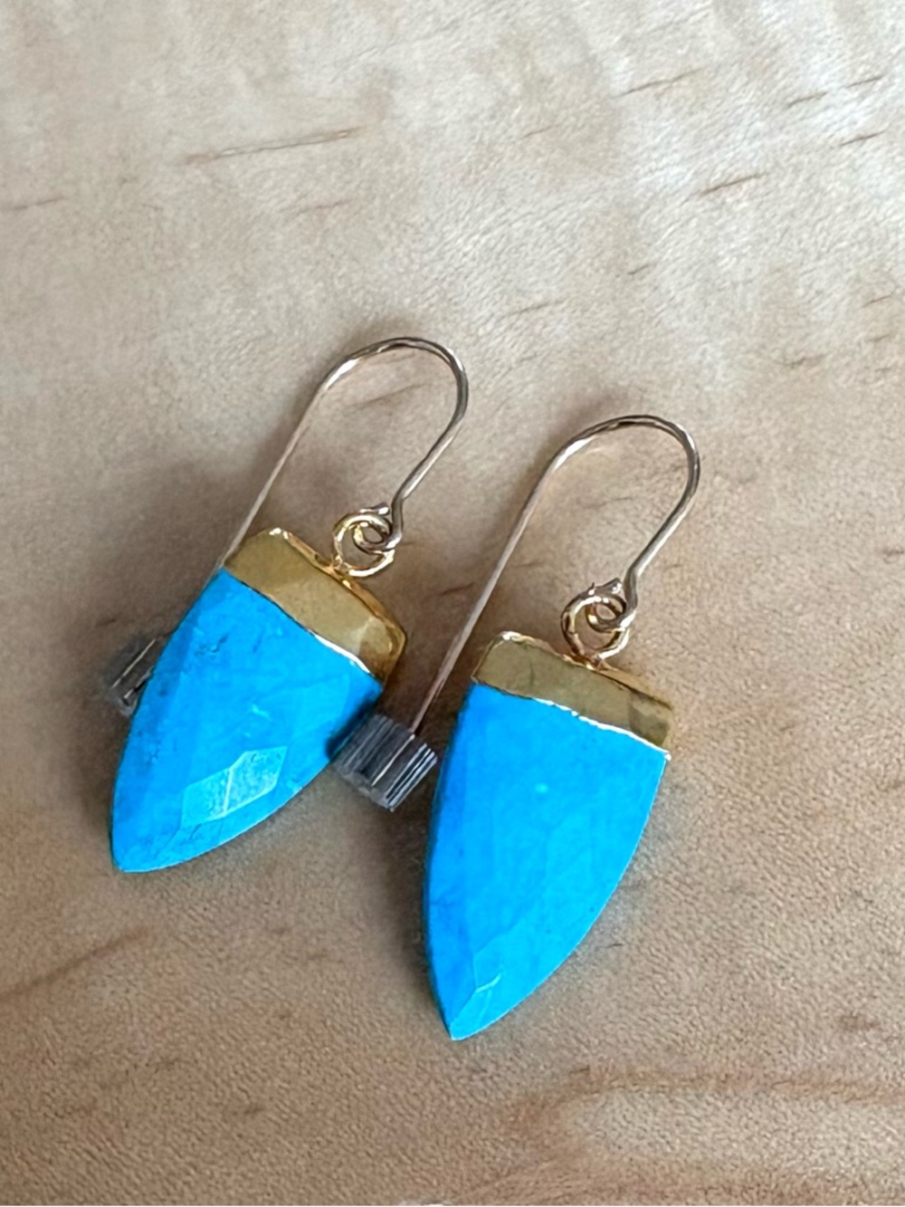 Turquoise & Gold Drop Earrings